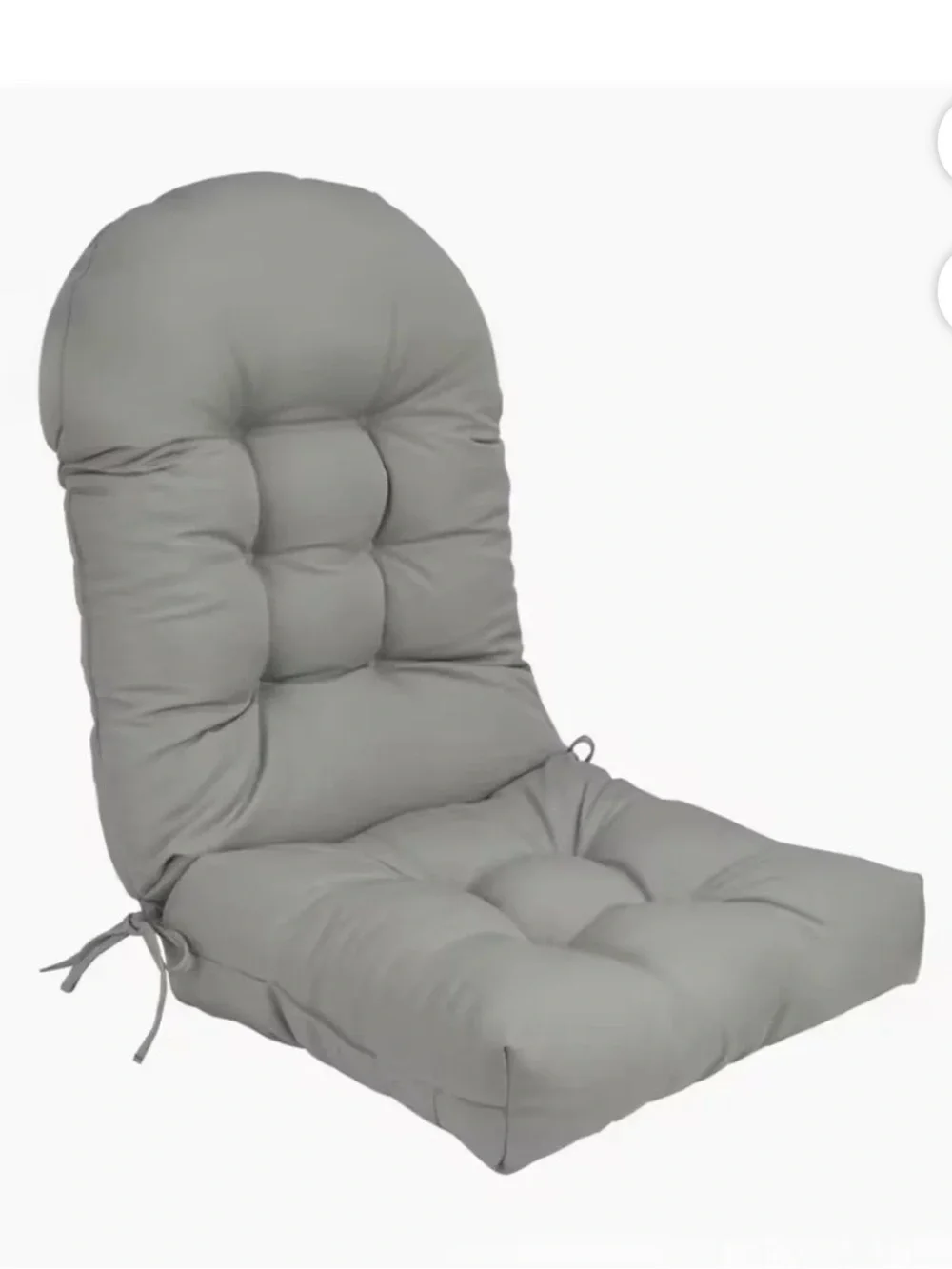 Outdoor Adirondack chair Padded High-Back Seat Cushion Light Gray weatherproof